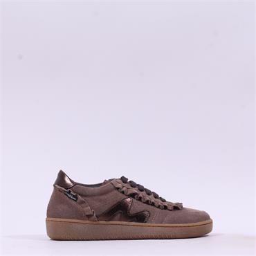 Marco Moreo Berlino Frill Trainer - Taupe Suede